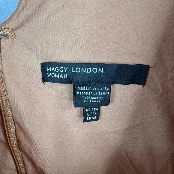 Maggy London Women's Plus Size 24W Empire Waist Maxi Dress in Dessert Sand - Picture 10 of 12